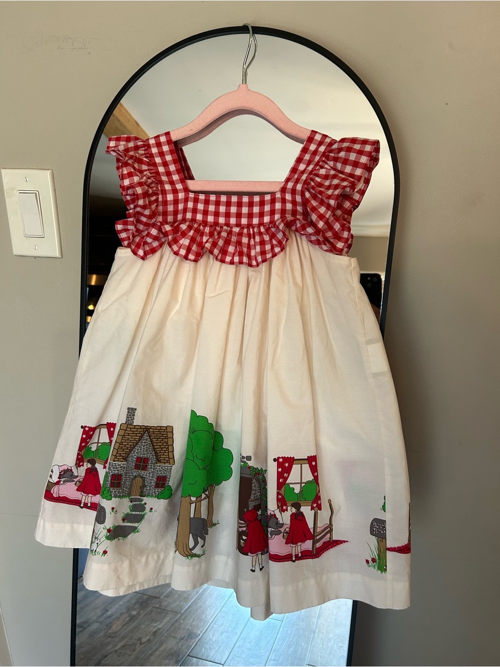 Eleanor Rose Red Gingham and Cream Storybook Panel Dress